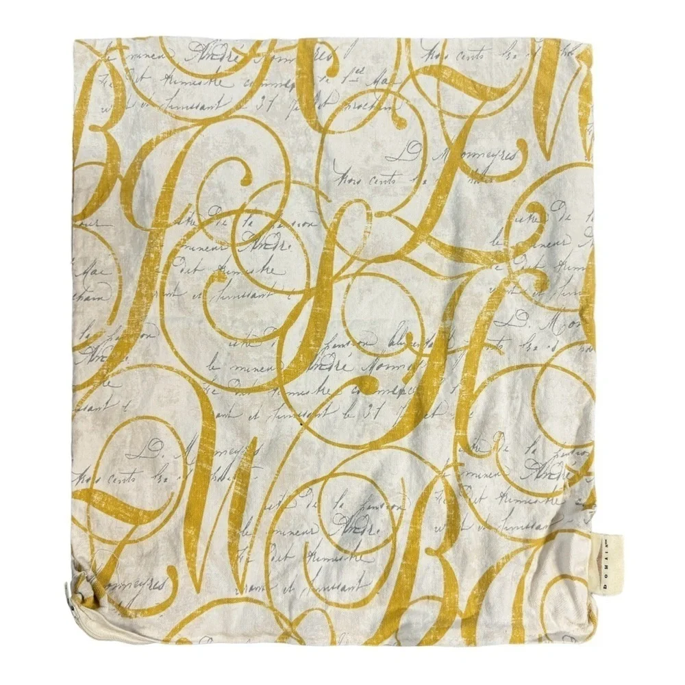 Cream and Yellow Script Throw Pillow Cover
